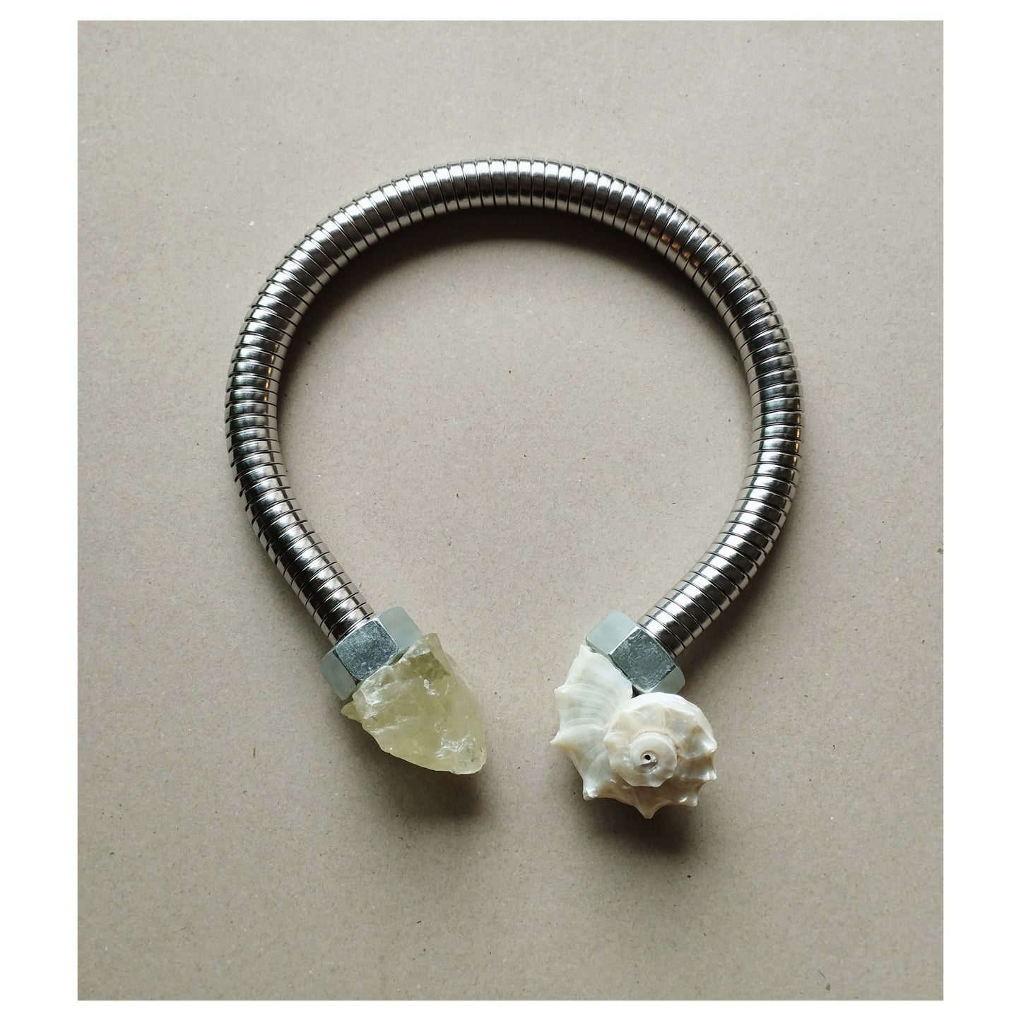 The Plumber IV / Shell + Raw Yellow Calcite