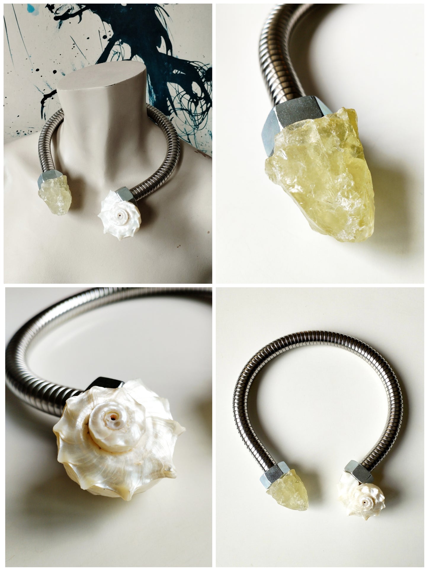 The Plumber IV / Shell + Raw Yellow Calcite