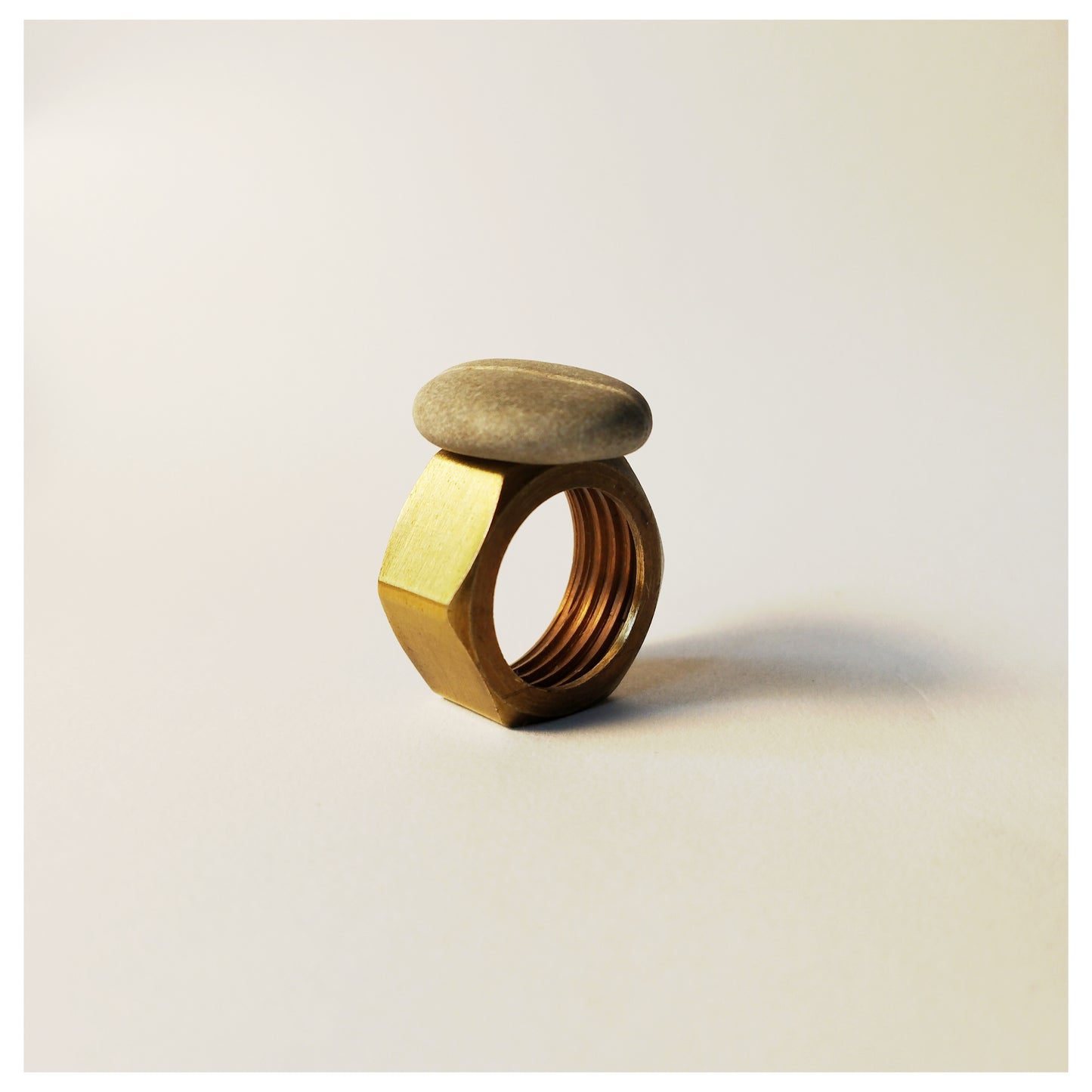 Pebble / Stainless Steel Nut Ring